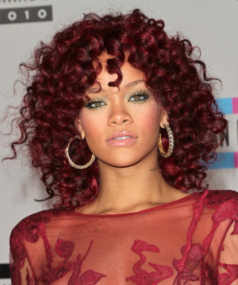 rihanna red hair red dress. I am a HUUUUGE fan of Rihanna,